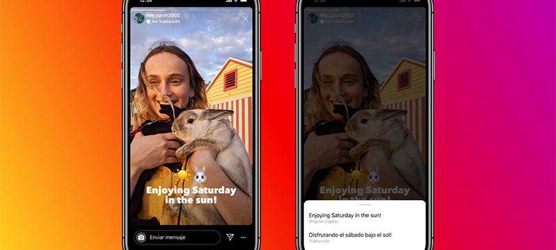 Traduccion texto Historias Instagram