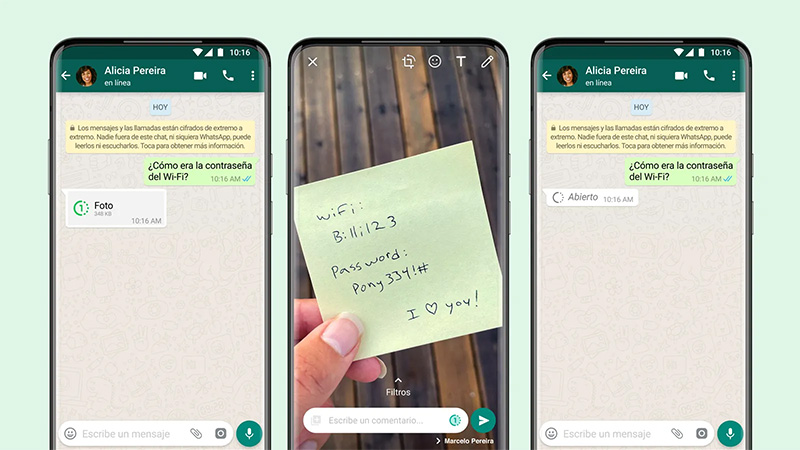 WhatsApp visualizacion unica mensajes multimedia
