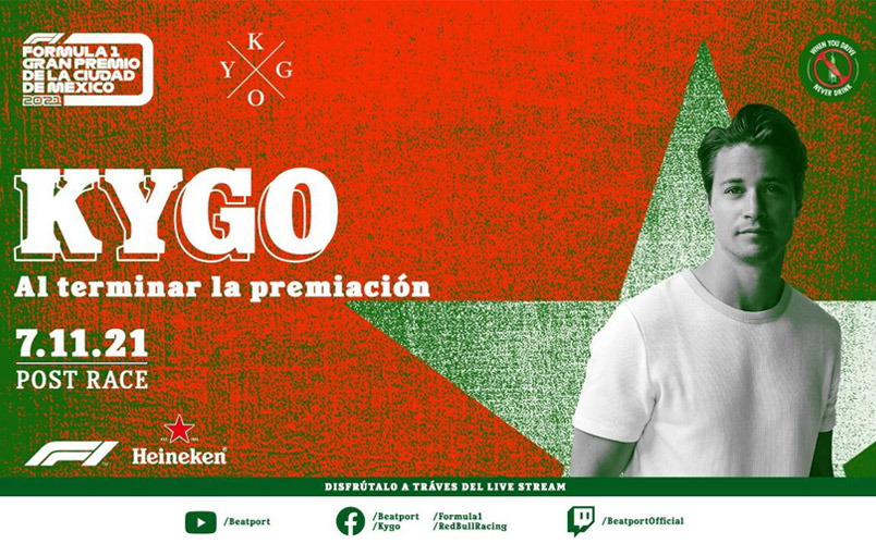 Kygo prenderá al Autódromo Hermanos Rodríguez en la F1ESTA