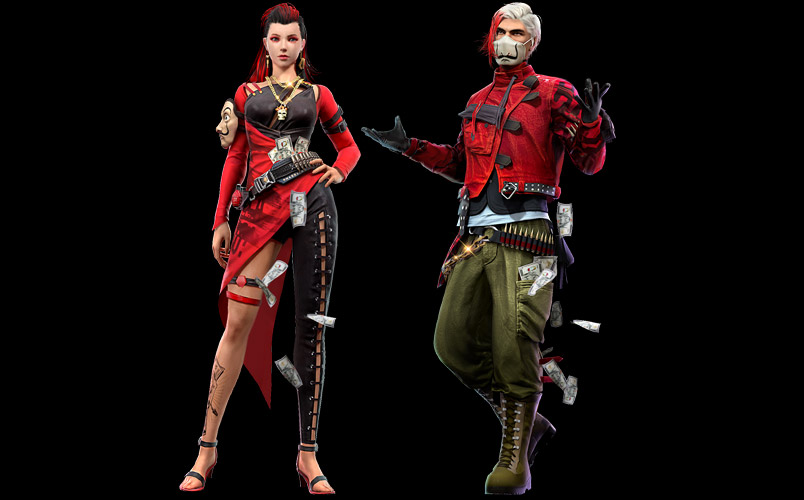 Free Fire x La Casa de Papel objetos