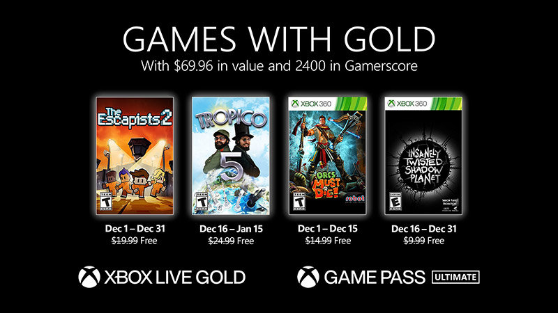 Games with Gold de diciembre de 2021