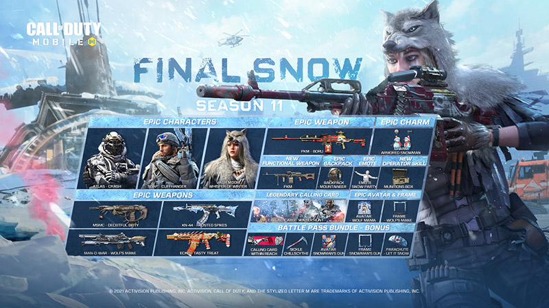 Call of Duty Mobile Temporada 11 La última nevada Contenido