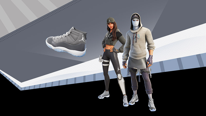 Fortnite x Jordan cosmeticos Air Jordan XI Cool Grey