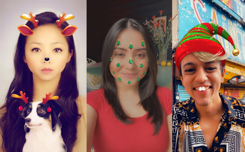 Lentes navideños para compartir con tus amigos de Snapchat