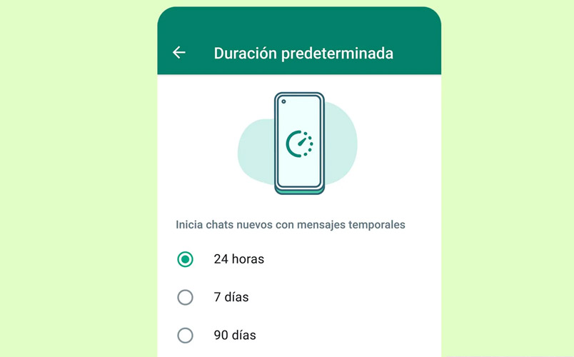 Mensajes temporales de WhatsApp ahora pueden duran 90 días