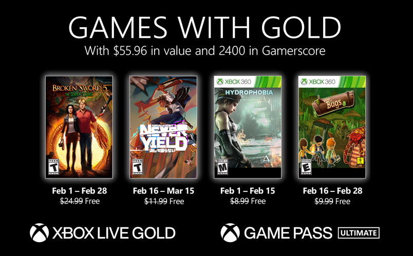 Estos son los Games with Gold que tendrás en febrero de 2022