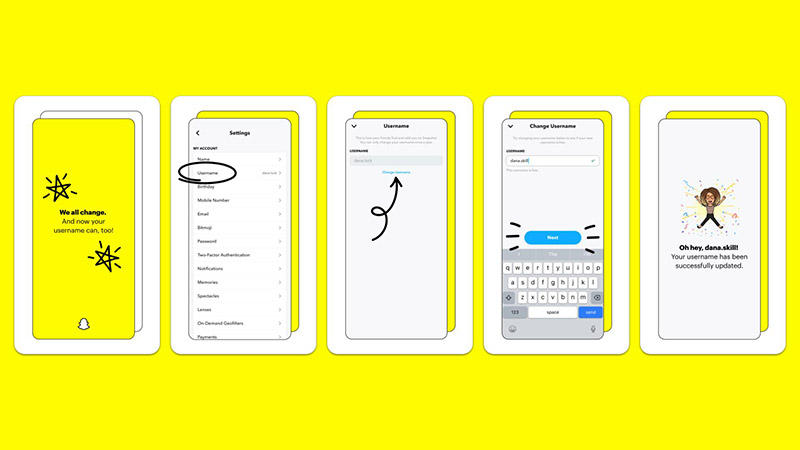Cambiar nombre de usuario de Snapchat tutorial
