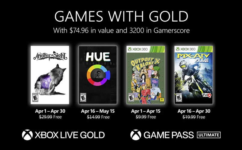 Conoce los cuatro juegos de Games with Gold para abril de 2022