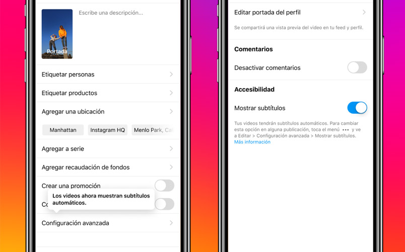 Instagram Subtitulos automaticos tutorial