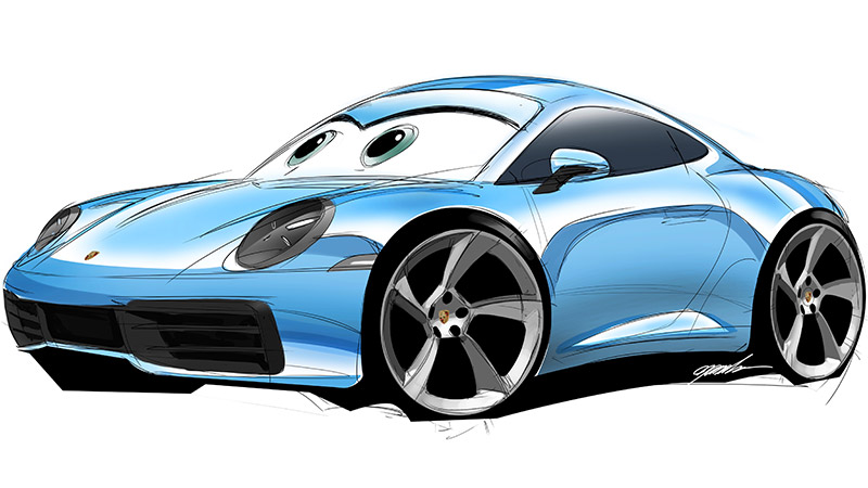 Porsche Pixar - Sally Carrera boceto