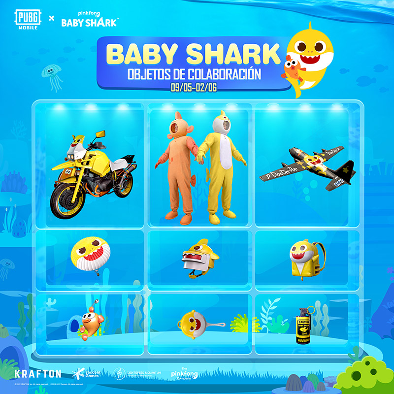 PUBG MOBILE x Pinkfong Baby Shark mayo contenido