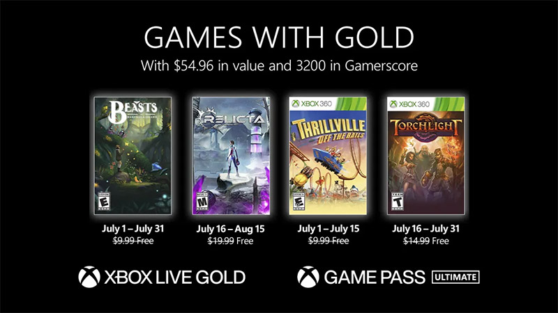 Games with Gold para julio de 2022