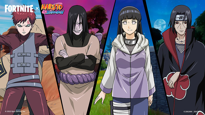 Itachi Uchiha, Gaara, Orochimaru y Hinata llegan a Fortnite