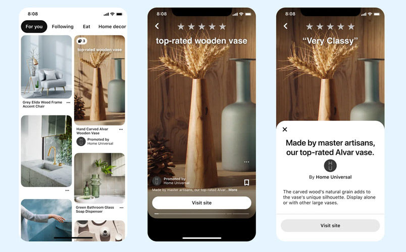 Pinterest ofrece nuevas herramientas para los creadores y marcas