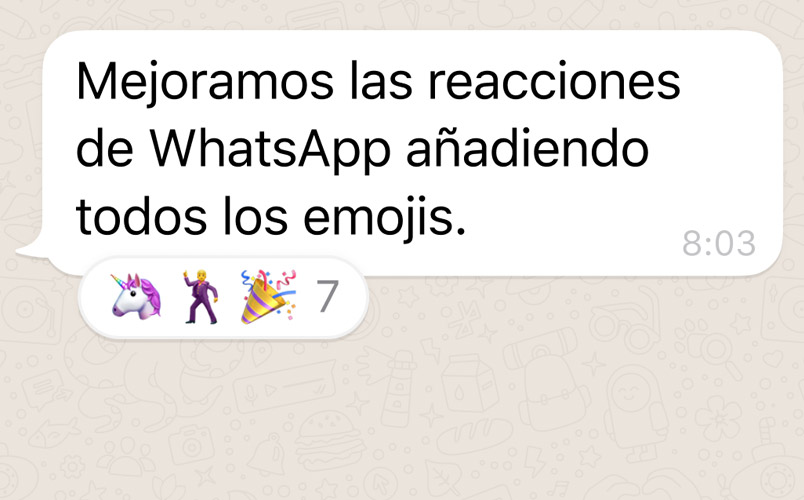 Las Reacciones en WhatsApp se actualizan con todos los emojis