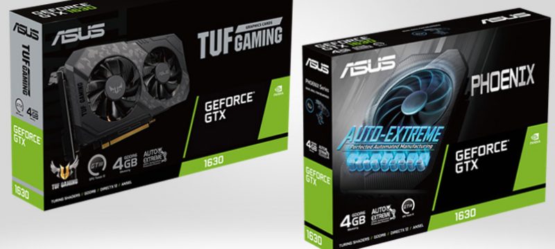 Las nuevas tarjetas ASUS Phoenix y TUF Gaming GeForce GTX 1630