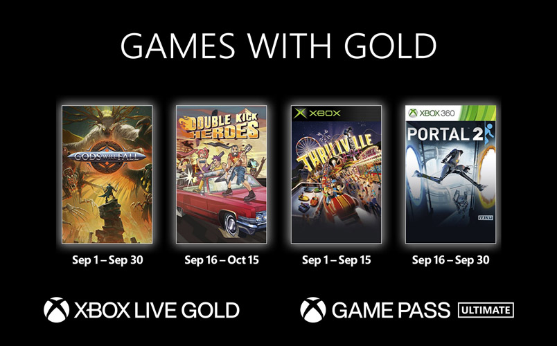 Gods Will Fall y Portal 2 en los Games with Gold de septiembre 2022