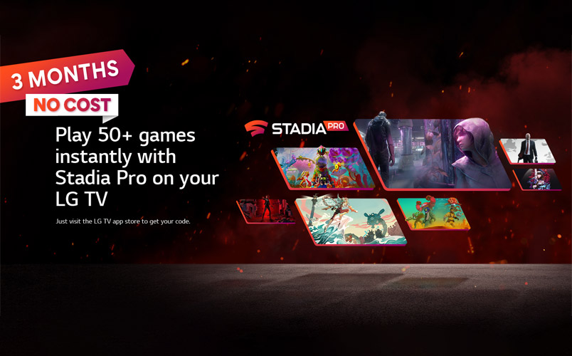 Tres meses de Stadia Pro sin costo en los LG Smart TV