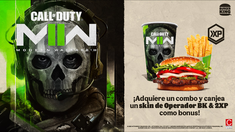 Burger King Whopper edición especial Call of Duty