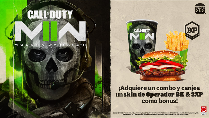 Burger King Whopper edición especial Call of Duty