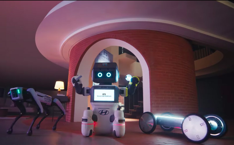 Los robots de Hyundai Motor dentro de un concierto de BTS