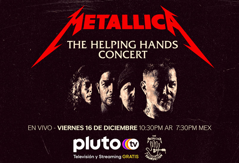Pluto TV tendrá en vivo el concierto de Metallica: Helping Hands