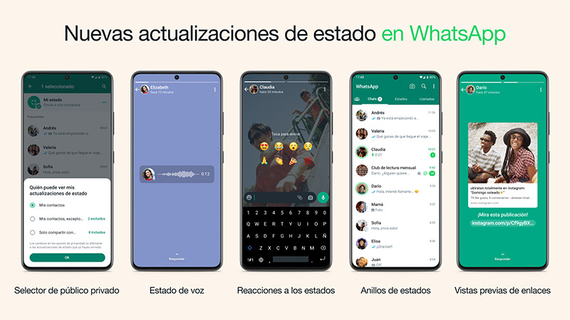 Actualizaciones para los Estados Whatsapp