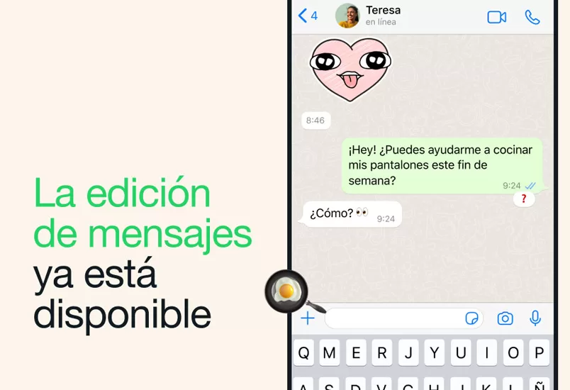 Ahora puedes editar tus mensajes de WhatsApp aún enviados