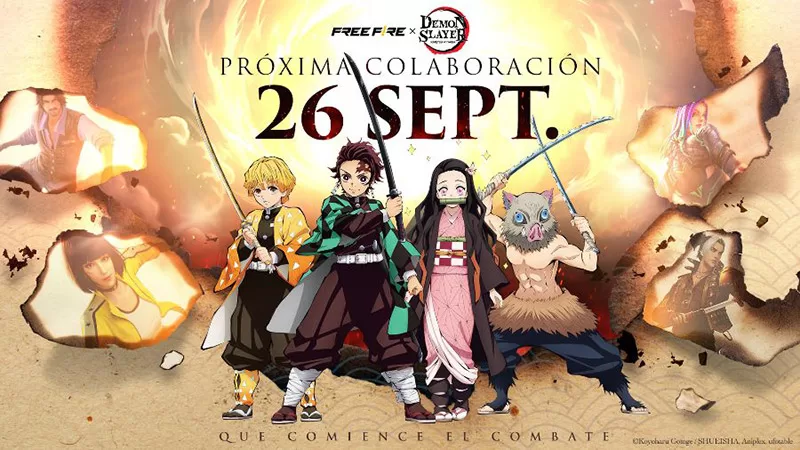 Free Fire x Demon Slayer Kimetsu no Yaiba contenido