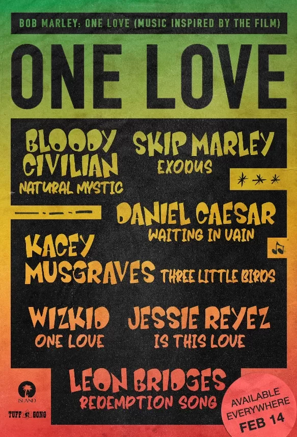 Bob Marley One Love poster con Daniel Caesar