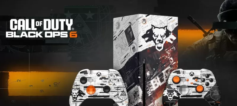controles y consola Xbox temática de Call of Duty Black Ops 6