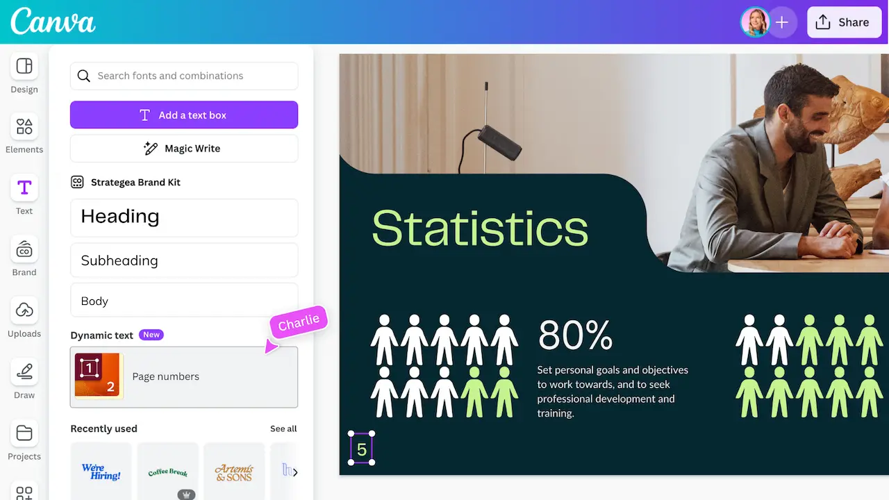 Canva presentaciones Page Numbers