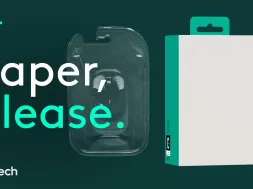 Logitech papel por plastico cajas