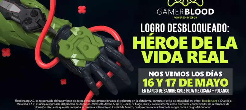 Gamer Blood Xbox Cruz Roja Mexicana
