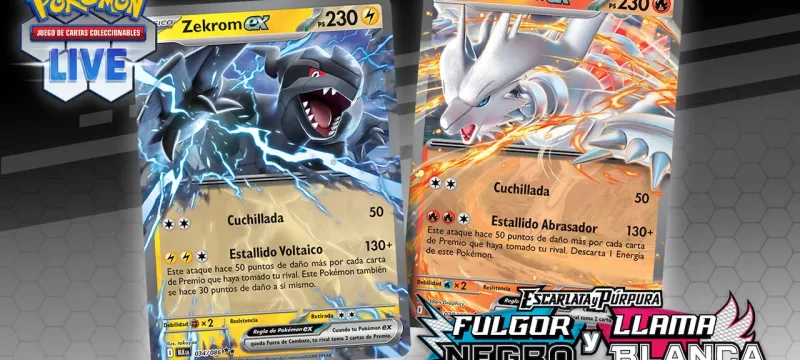 JCC Pokémon Escarlata y Púrpura-Fulgor Negro y Escarlata y Púrpura-Llama Blanca