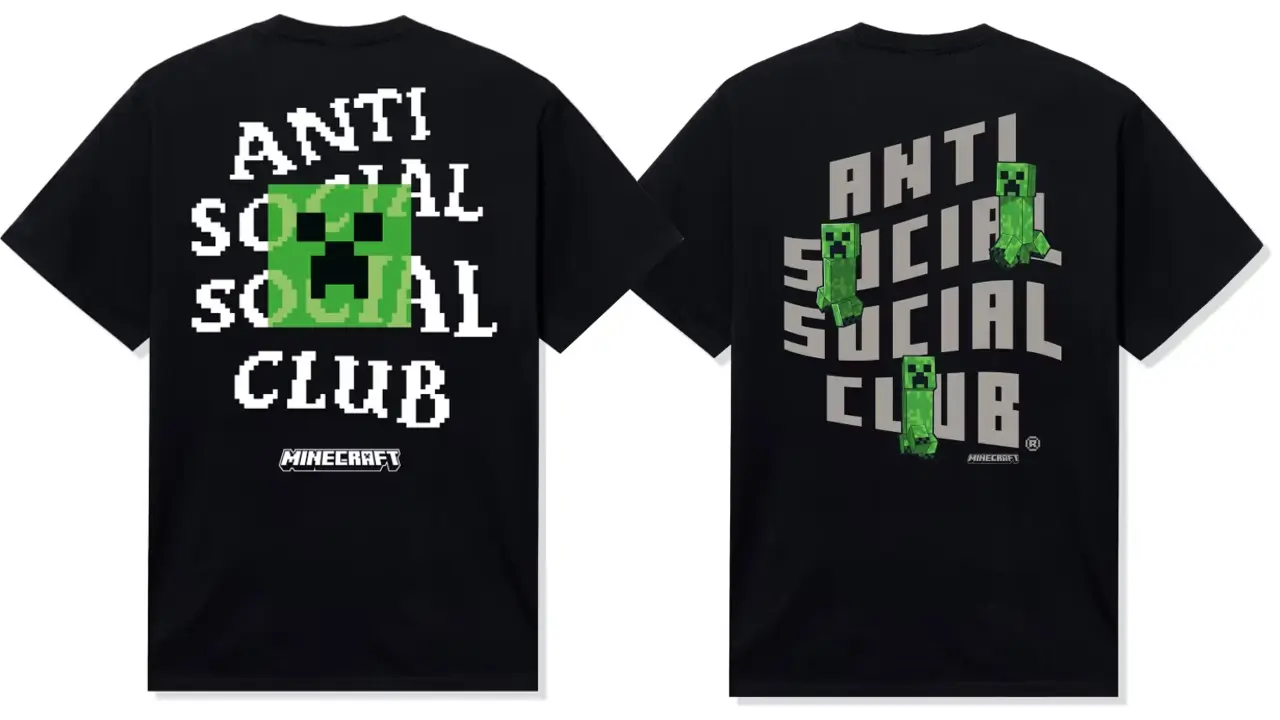 Anti Social Social Club x Minecraft playeras