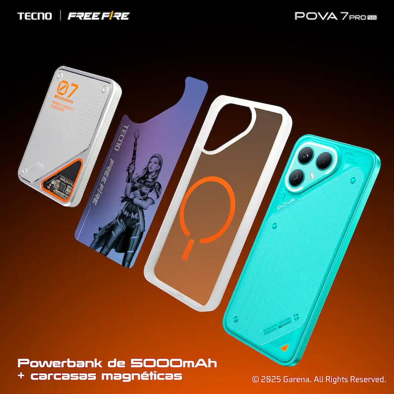 TECNO POVA 7 Pro 5G Free Fire baterias