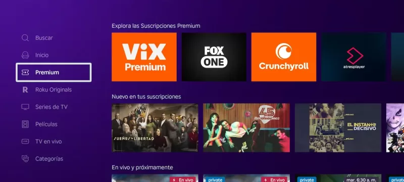 Suscripciones Premium de Roku