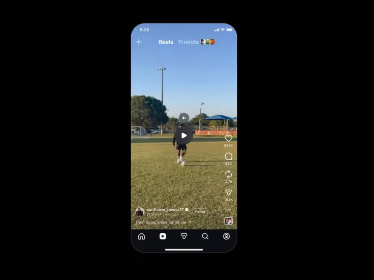 Instagram un solo toque reels