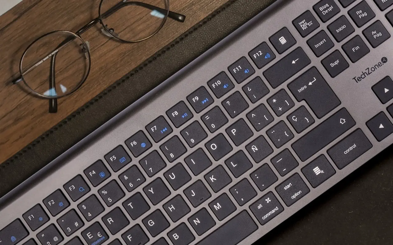 TechZone Hefestos el teclado Bluetooth para Windows, Android y macOS