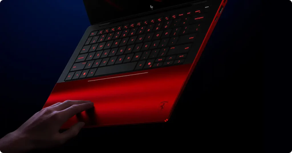 HP Scuderia Ferrari AI PC trackpad