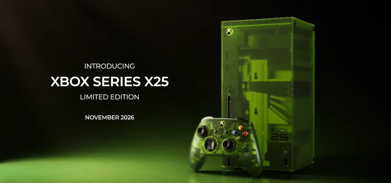 Xbox presenta un Xbox Series X25 en verde transparente por sus 25 años Xbox Series X25