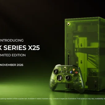 Xbox presenta un Xbox Series X25 en verde transparente por sus 25 años Xbox Series X25