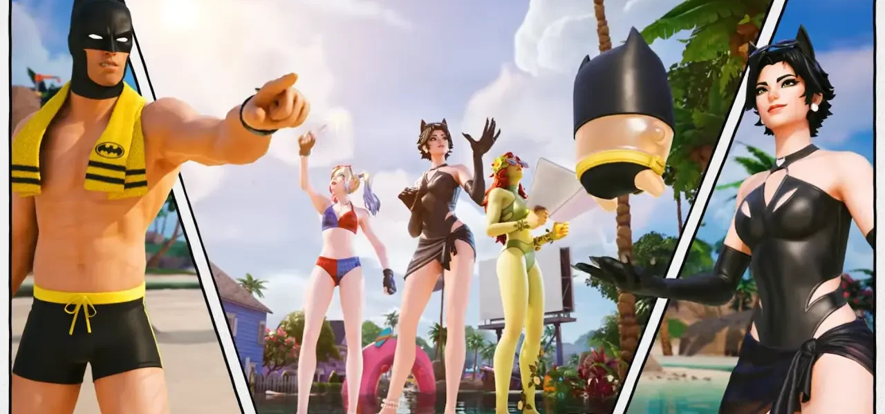 Catwoman, Harley, Ivy y Batman encienden el verano en Fortnite Catwoman, Harley, Ivy y Batman Fortnite