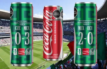 Latas Coca-Cola triunfos México Chequia y Ecuador