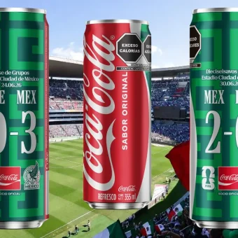 Latas Coca-Cola triunfos México Chequia y Ecuador