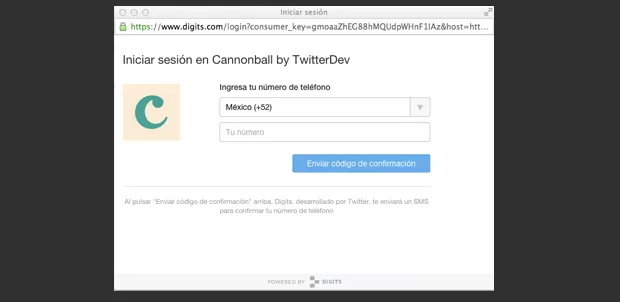Digits login twitter