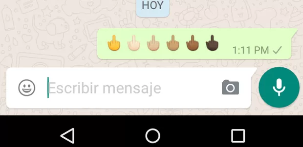 WhatsApp dedo