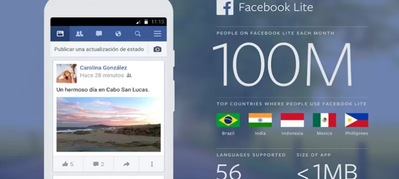 Facebook Lite 100 m