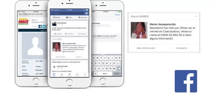 Alerta Amber en Facebook Mexici